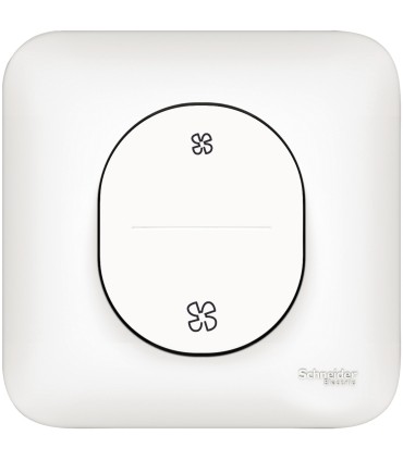 Interrupteur VMC 2 Positions Schneider Ovalis + Plaque- Blanc