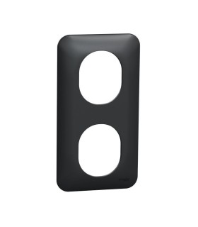 Plaque de finition Ovalis - 2 postes vertical - entraxe 57mm - Anthracite