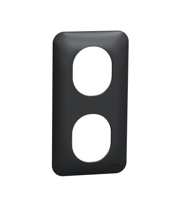 Plaque de finition Ovalis - 2 postes vertical - entraxe 57mm - Anthracite