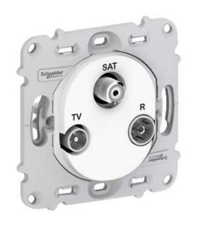 Prise TV/R/SAT Schneider Ovalis sans plaque- Blanc