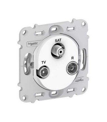 Prise TV/R/SAT Schneider Ovalis sans plaque- Blanc