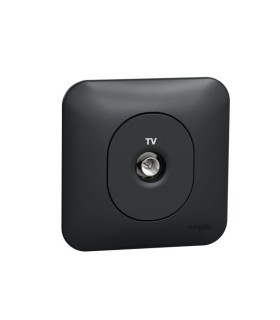Prise TV Ovalis avec plaque de finition - Anthracite