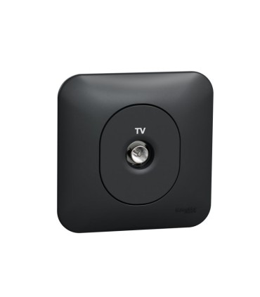 Prise TV Ovalis avec plaque de finition - Anthracite