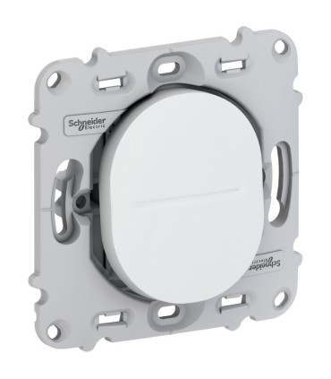 Interrupteur Va-et-vient Ovalis, 10 AX enjoliveur blanc