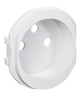 Ovalis, enjoliveur seul prise de courant 2P+T 16A Blanc