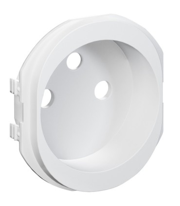 Ovalis, enjoliveur seul prise de courant 2P+T 16A Blanc