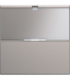 Enjoliveur interrupteur gallery avec porte-étiquette 2 modules titane / Hager