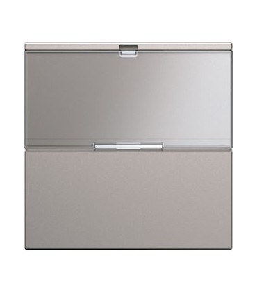 Enjoliveur interrupteur gallery avec porte-étiquette 2 modules titane / Hager
