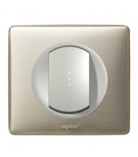Va et vient à voyant 10A Legrand céliane titane complet