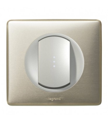 Va et vient à voyant 10A Legrand céliane titane complet