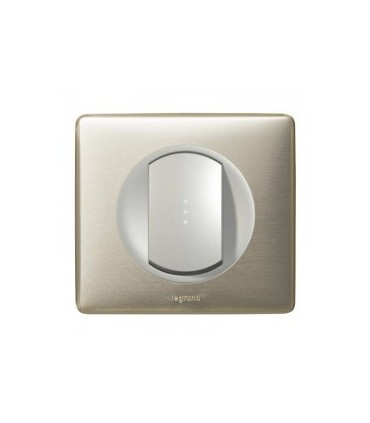 Poussoir inverseur avec voyant Céliane complet titane