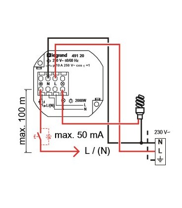 Télérupteur Encastré Legrand 10 AX avec minuterie