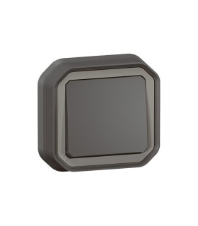 Interrupteur ou va-et-vient Plexo 10A encastré avec griffes - anthracite