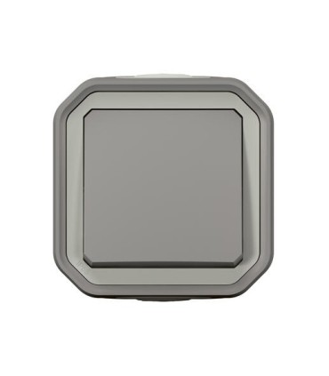 Interrupteur ou va-et-vient Plexo complet encastré avec griffes - gris