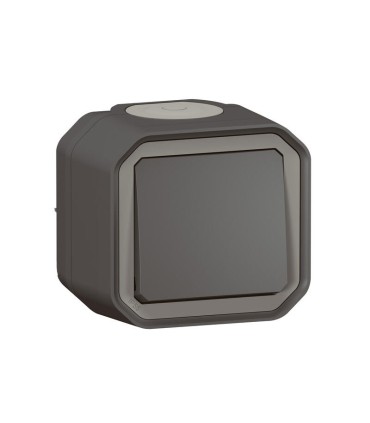 Lot de 3 prises + 2 va-et-vient + commande double Plexo saillie - anthracite