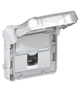 Prise RJ45 catégorie6 FTP Plexo composable IP55 gris