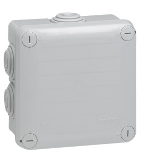 Boîte de dérivation carrée Plexo 105x105x55mm gris