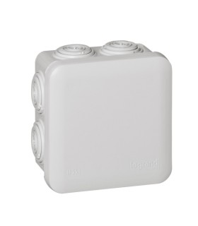 Boîte de dérivation carrée Plexo 80x80x45mm gris