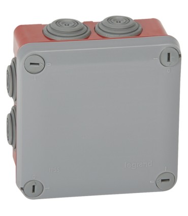 Boîte de dérivation carrée Plexo 105x105x55mm spéciale sécurité ERP