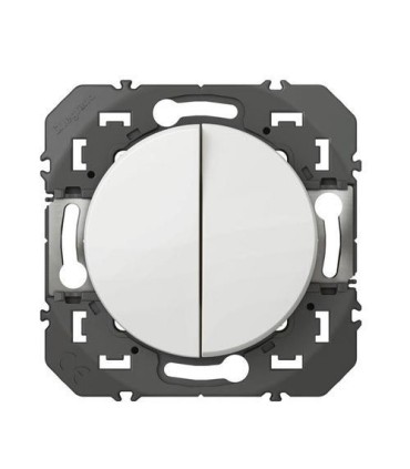 Double interrupteur ou va-et-vient Dooxie Blanc