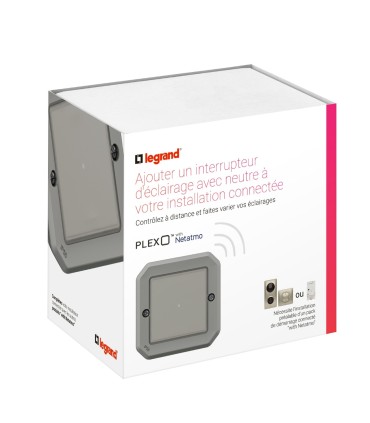 Interrupteur connecté avec Neutre Plexo with Netatmo composable gris