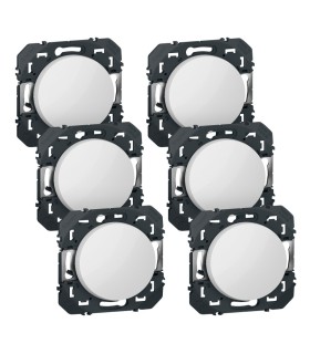 Lot de 6 interrupteurs ou va-et-vient dooxie 10AX 250V finition blanc
