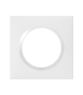 Plaque carrée Dooxie 1 poste finition blanc