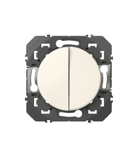 Double interrupteur ou va-et-vient Dooxie 10AX finition blanc emballage blister