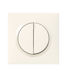Double interrupteur ou va-et-vient dooxie 10AX avec plaque carrée blanche et griffes