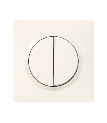 Double interrupteur ou va-et-vient dooxie 10AX avec plaque carrée blanche et griffes