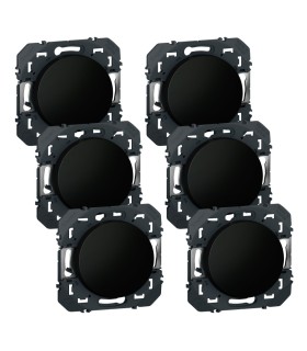 Lot de 6 interrupteurs ou va-et-vient dooxie 10AX noir