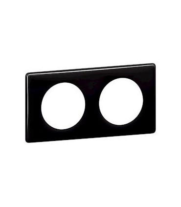 Plaque Céliane Laqué 2 postes finition Noir