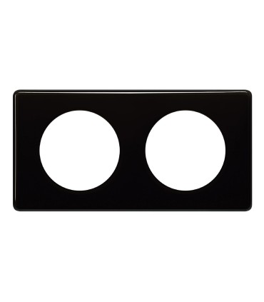 Plaque Céliane Laqué 2 postes finition Noir