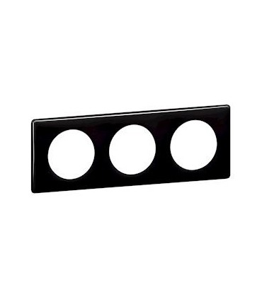 Plaque Céliane Laqué 3 postes finition Noir