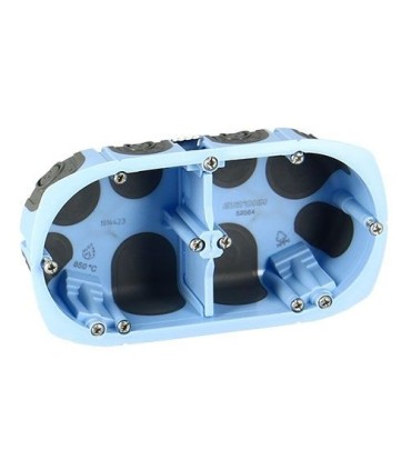 Boite d'encastrement étanche Eurohm cloison sèche a vis - 2 postes - Entraxe 71mm prof. 40mm