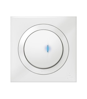 Poussoir simple lumineux Dooxie Blanc Complet - IP44 / Legrand
