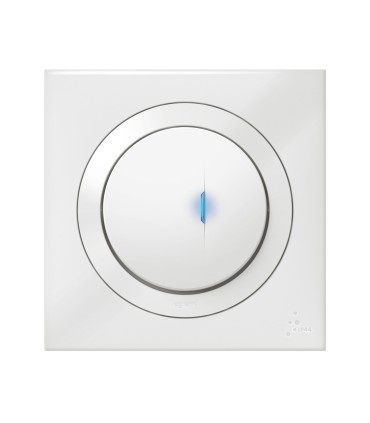 Poussoir simple lumineux Dooxie Blanc Complet - IP44 / Legrand
