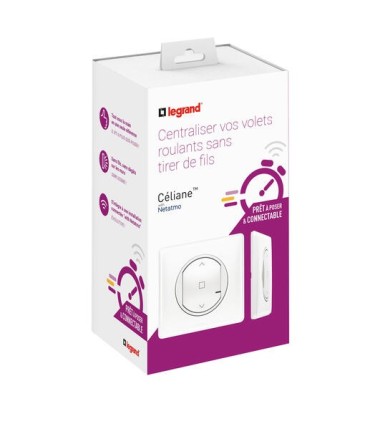 Prêt à poser Céliane volet roulant 1 cde sans fil + 1 inter 230V blanc