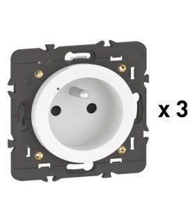 Pack 3 prises connectées Céliane with Netatmo 16A sans plaque, blanche