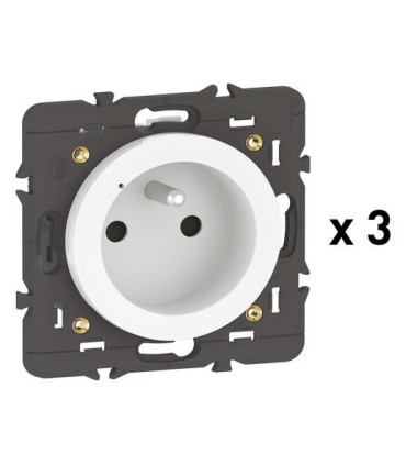 Pack 3 prises connectées Céliane with Netatmo 16A sans plaque, blanche