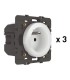 Pack 3 prises connectées Céliane with Netatmo 16A sans plaque, blanche