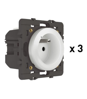 Pack 3 prises connectées Céliane with Netatmo 16A sans plaque, blanche