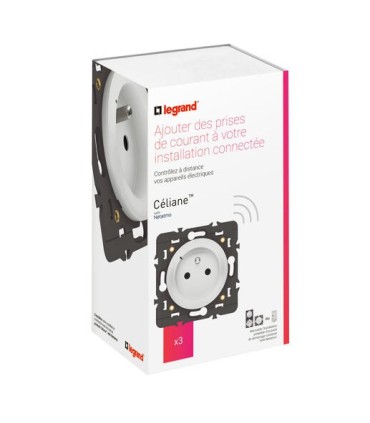 Pack 3 prises connectées Céliane with Netatmo 16A sans plaque, blanche