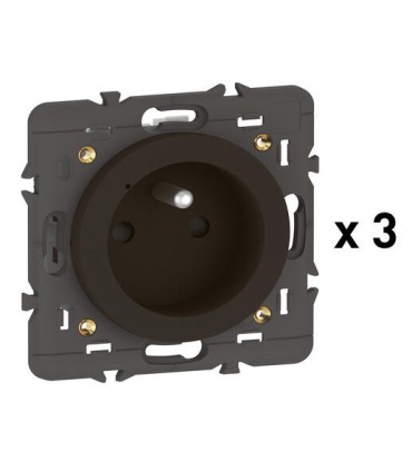 Pack 3 prises connectées Céliane with Netatmo 16A sans plaque graphite
