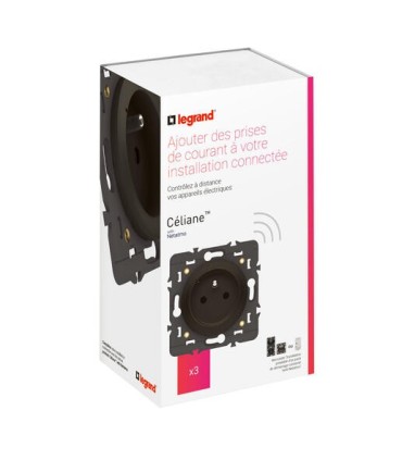 Pack 3 prises connectées Céliane with Netatmo 16A sans plaque graphite