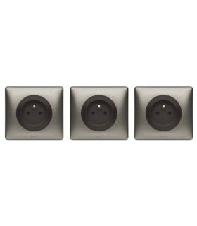 Lot de 3 prises connectées Céliane with Netatmo 16A plaque graphite