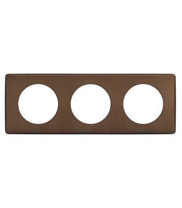 Plaque Céliane 3 postes finition Alu Chocolat
