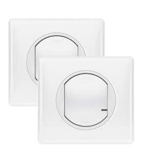 Prêt à poser Céliane 1 cde + 1 interrupteur sans fil - complet blanc