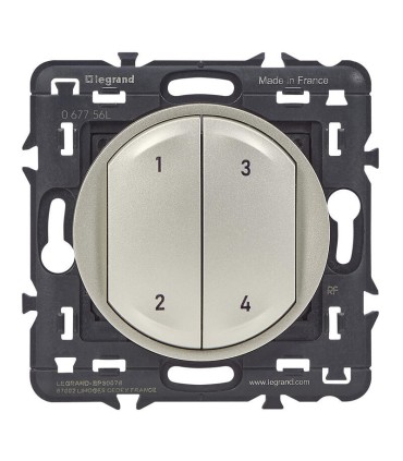 Commande 4 scénarios sans fil sans pile Céliane with Netatmo - titane