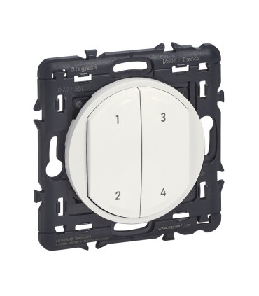 Commande 4 scénarios sans fil sans pile Céliane with Netatmo Blanc